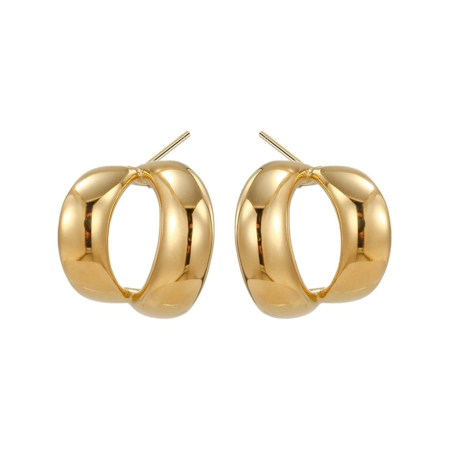 Aros Chunky Dorados · Acero Bañado en Oro 14 kt