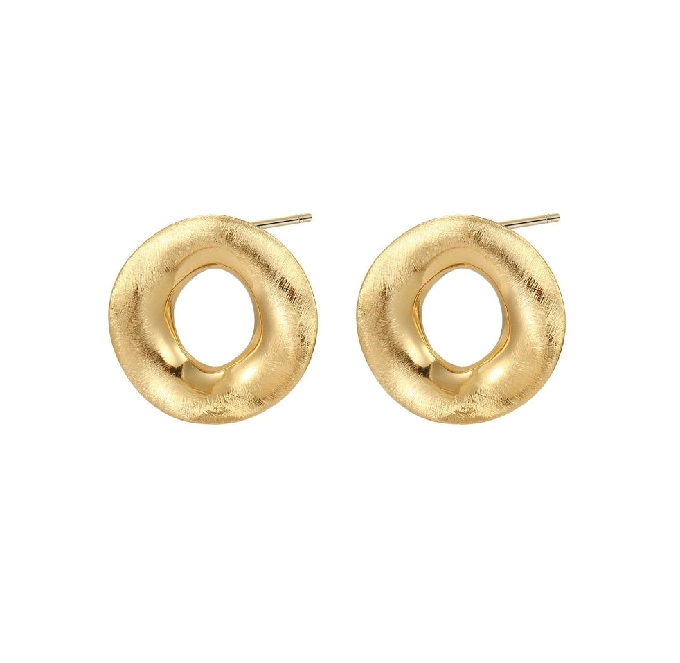 Pendientes Aro Orgànico · Acero Bañado en Oro 14 kt