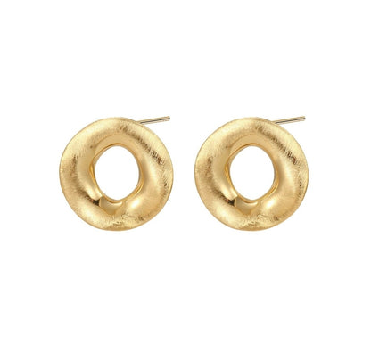 Pendientes Aro Orgànico · Acero Bañado en Oro 14 kt
